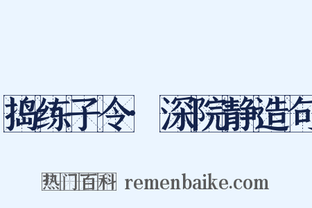 捣练子令·深院静造句是什么意思的图片